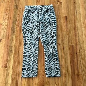 REFORMATION JEANS Julia crop high cigarette zebra Jean size 27